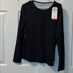NWT‎ Hang Ten Long Sleeve UV Sun Tee UPF 50 Quick Dry Black Floral Size M